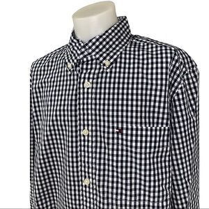 Tommy Hilfiger Plaid Blk n White Button Down Shirt